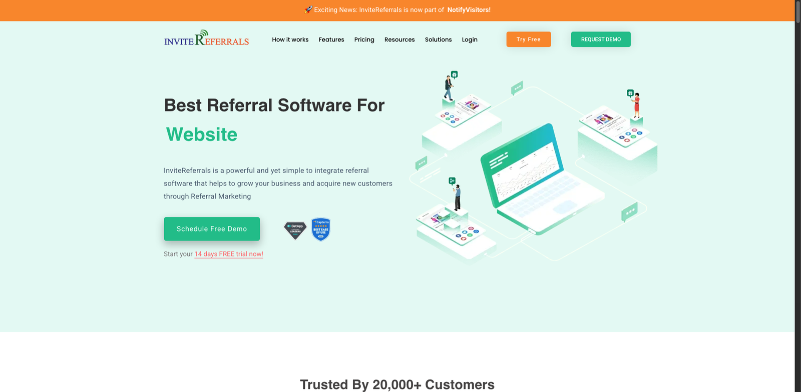 InviteReferrals homepage