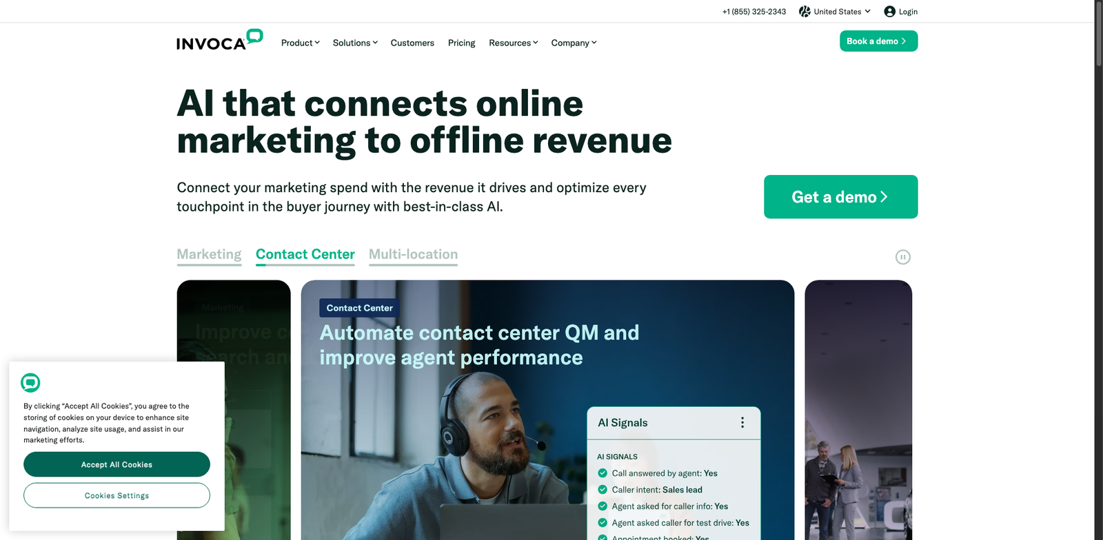 Invoca Signal AI homepage