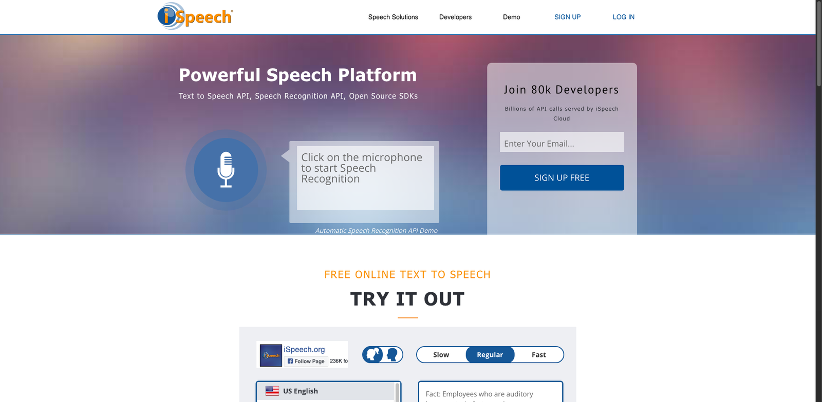 iSpeech Cleaner homepage