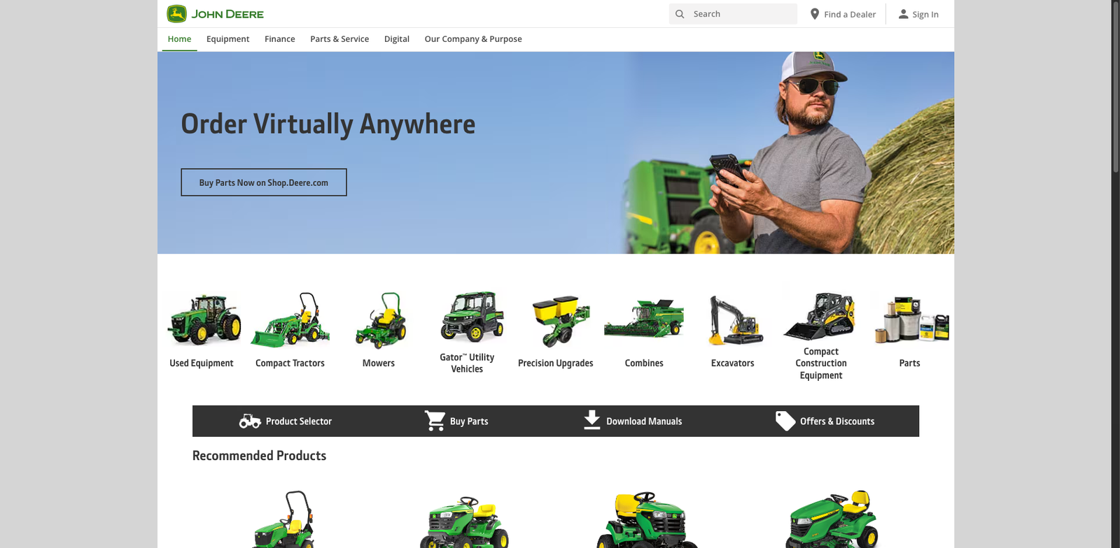 John Deere Operations Center homepage