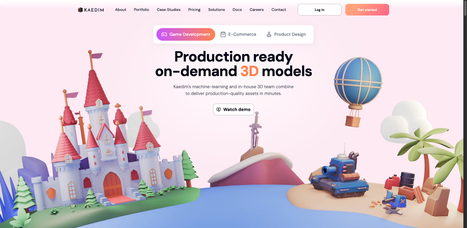 Kaedim3D homepage