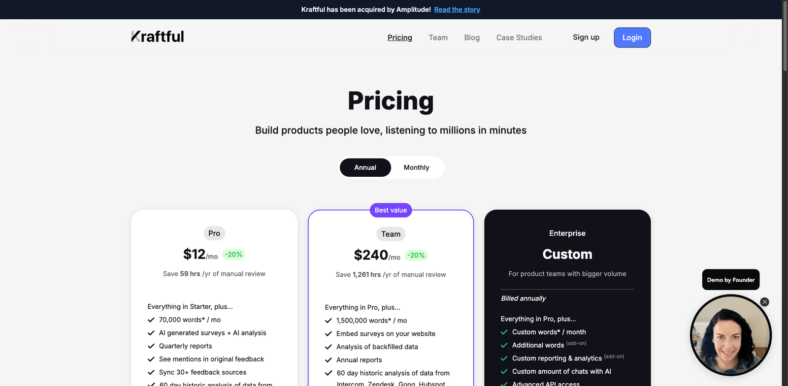 Kraftful Insights pricing