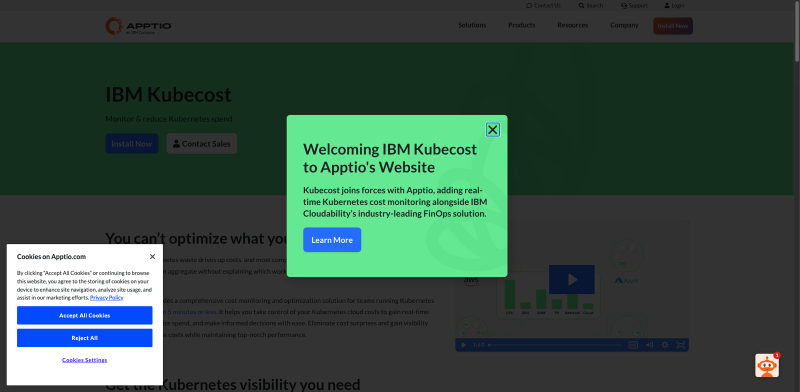 Kubecost Aggregator homepage