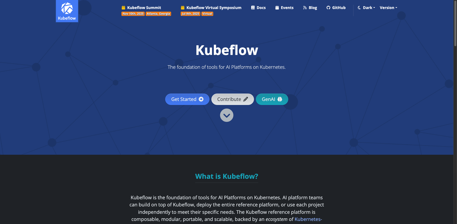 Kubeflow homepage