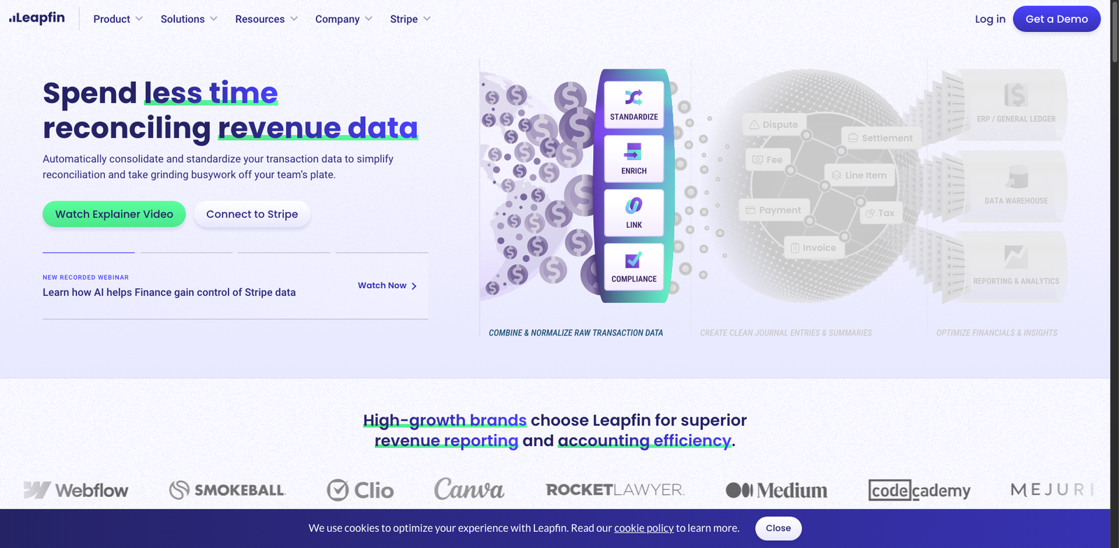 Leapfin Compass homepage