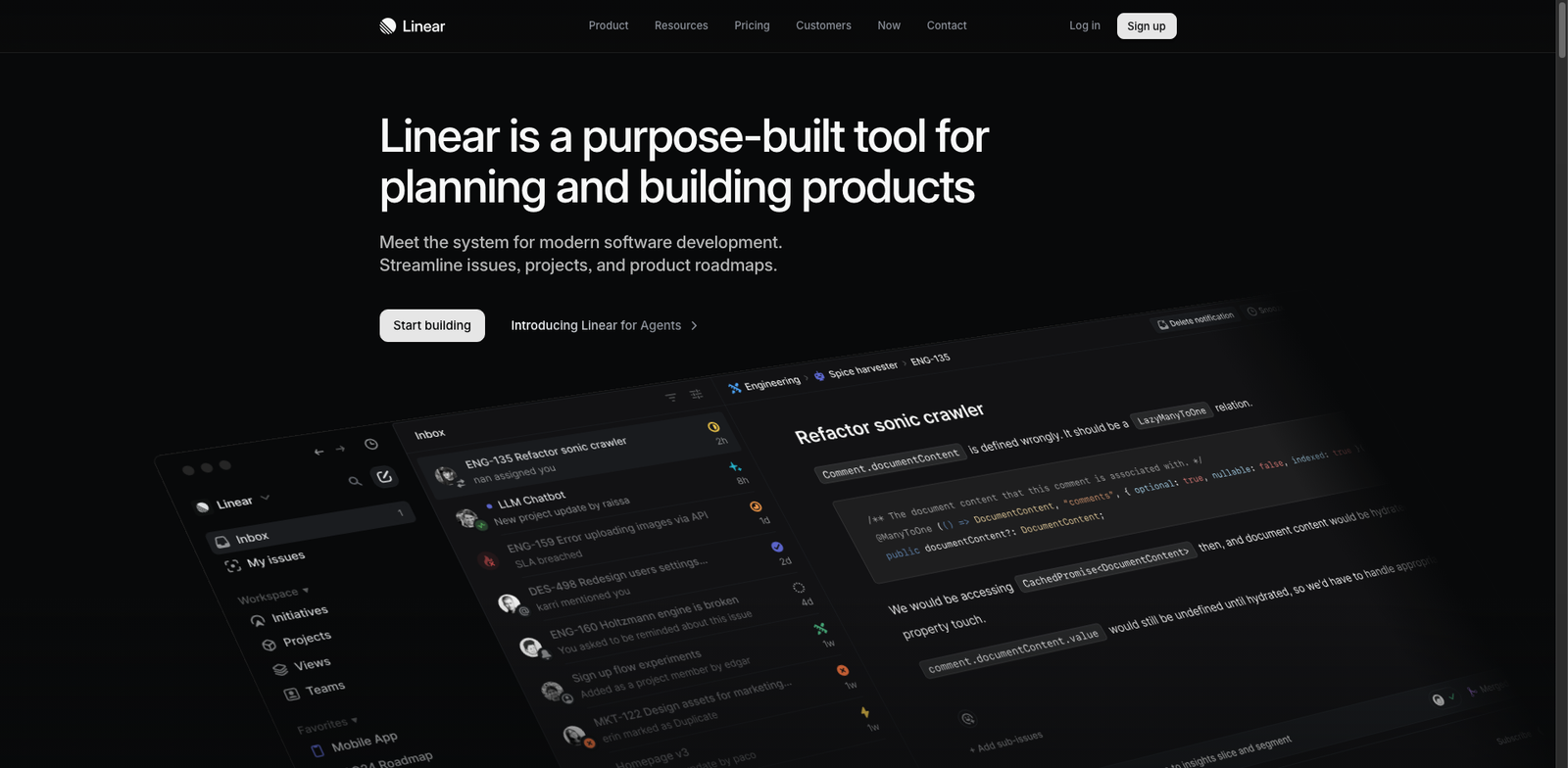 Linear AI homepage