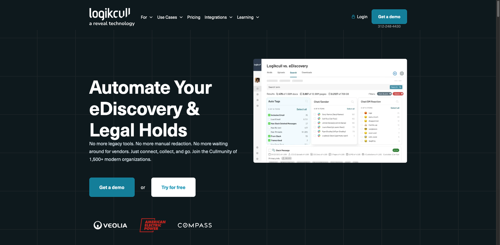 Logikcull homepage