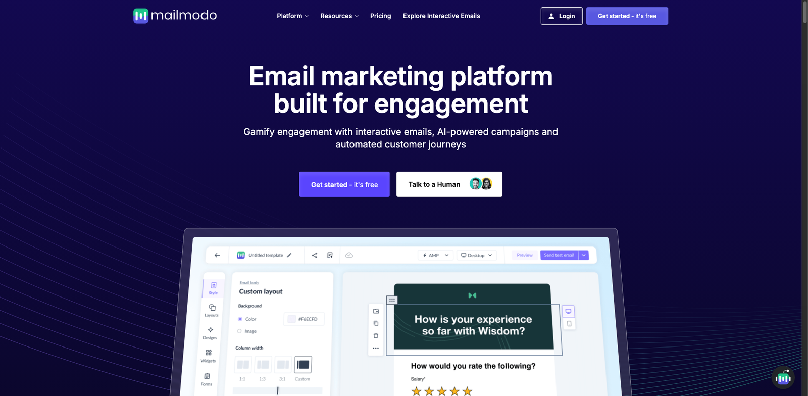 Mailmodo Journey homepage
