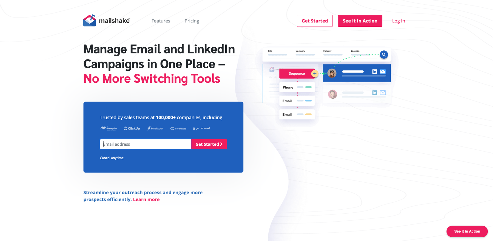 Mailshake homepage