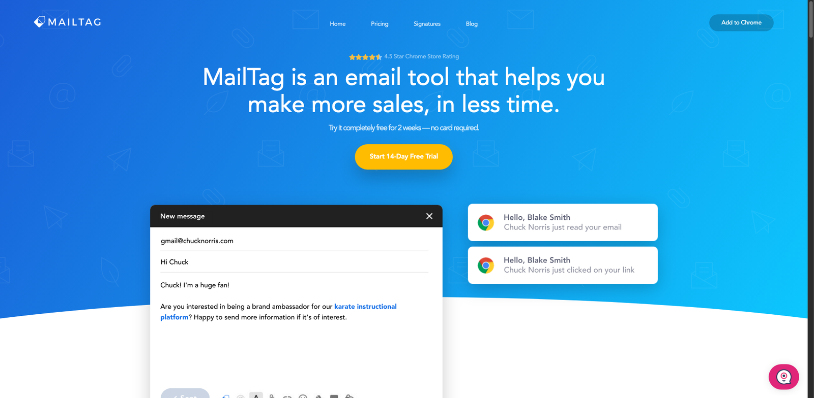 Mailtag Auto-Follow-up homepage