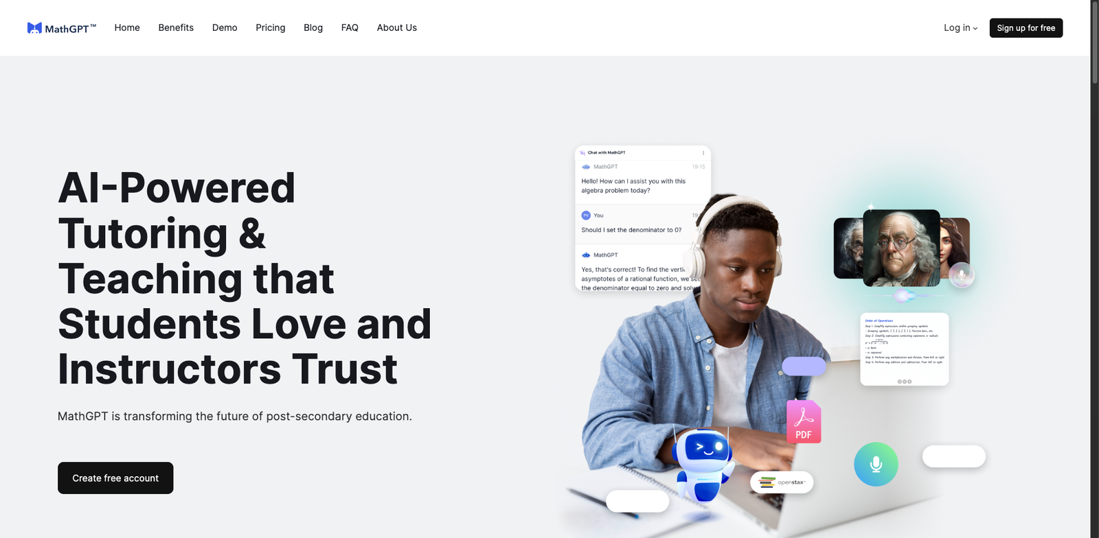 Socratic Math GPT homepage