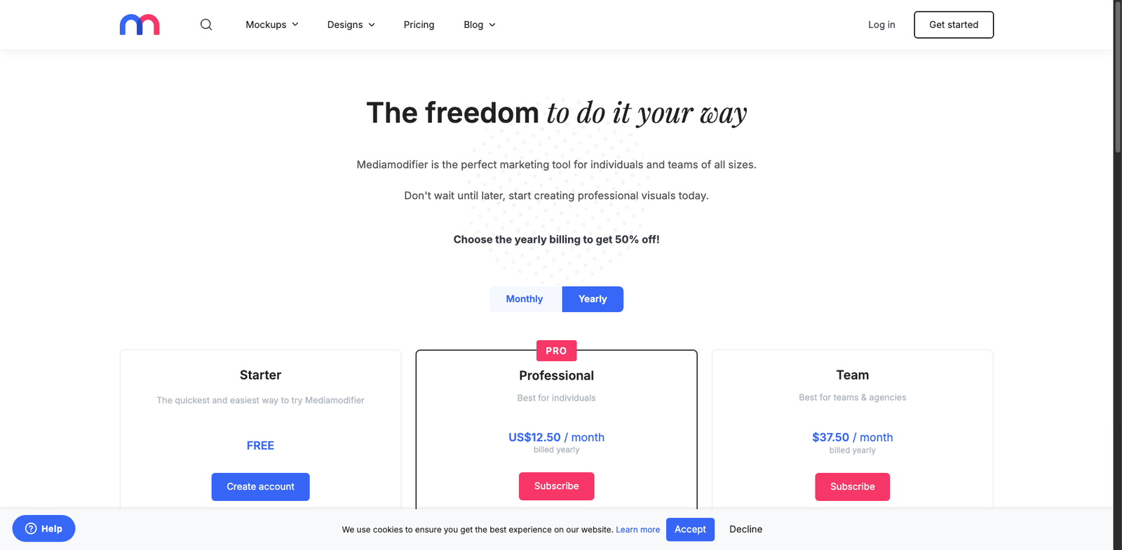 Mediamodifier pricing