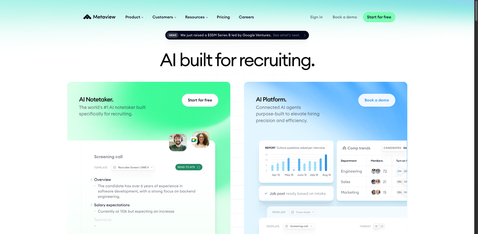 Metaview homepage