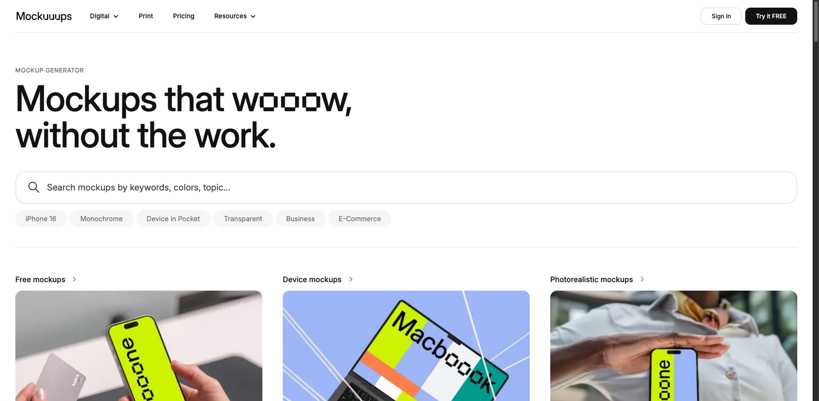 Mockuuups Studio homepage