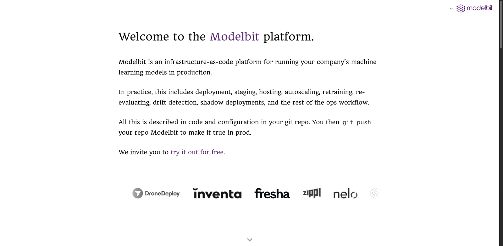 Modelbit Watch homepage