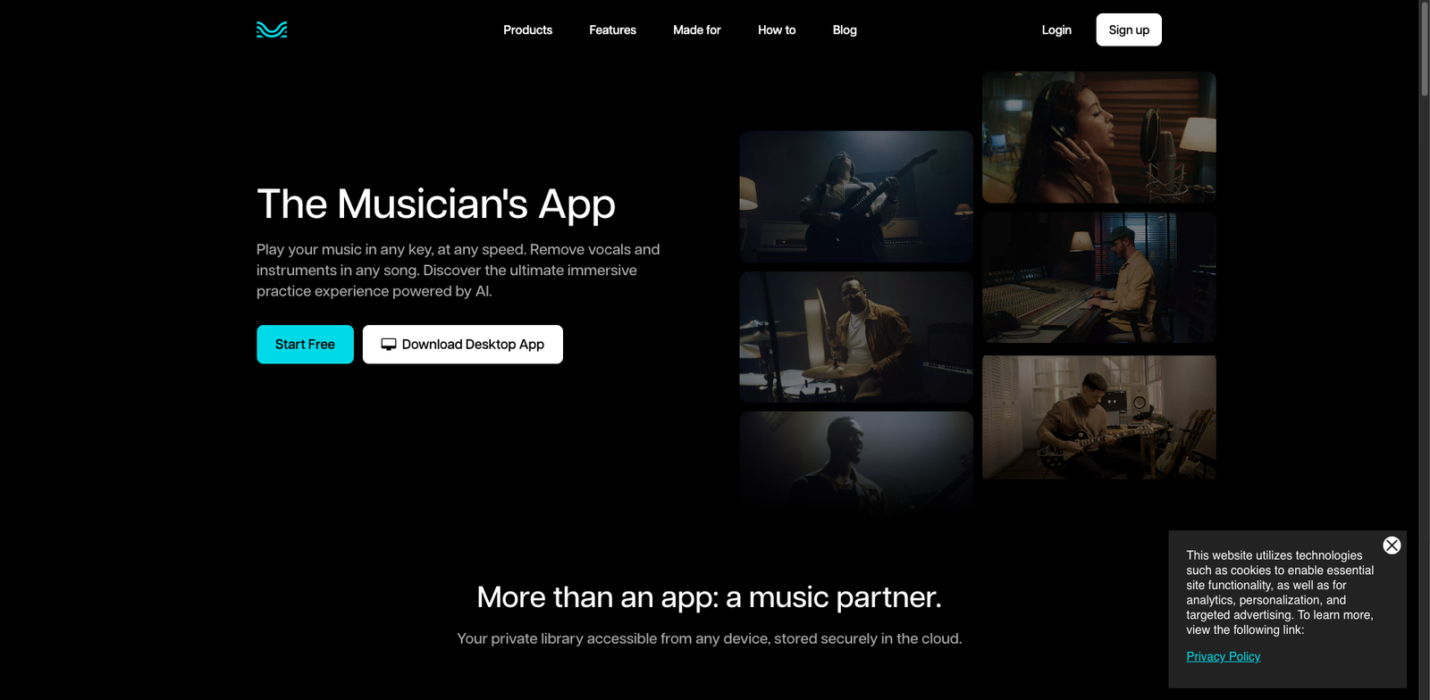 Moises AI Voice homepage