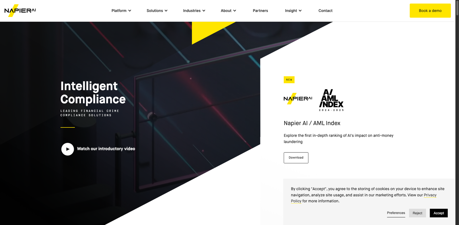 Napier AI Reg Radar homepage
