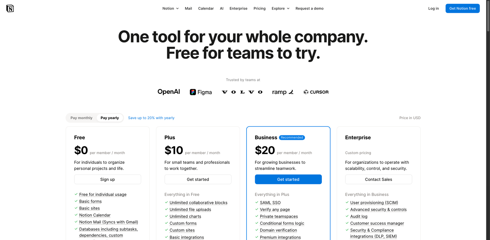 Notion Projects AI pricing