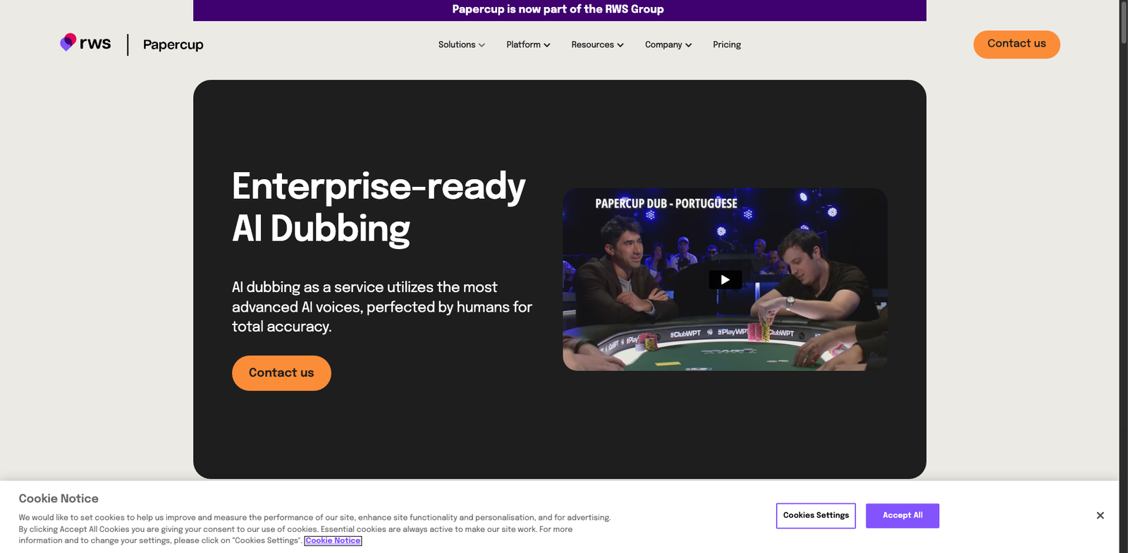 Papercup homepage