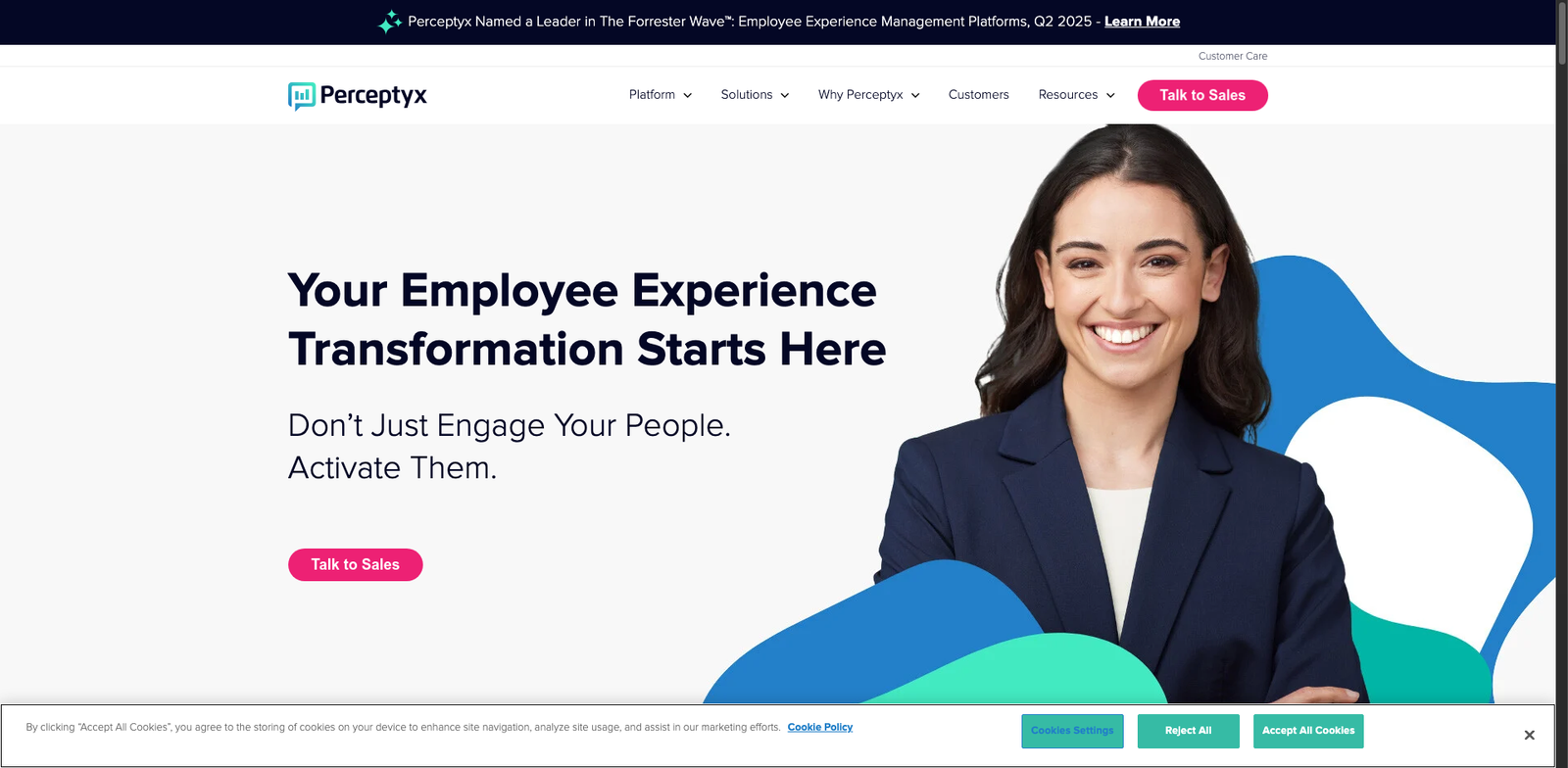 Perceptyx Sense homepage