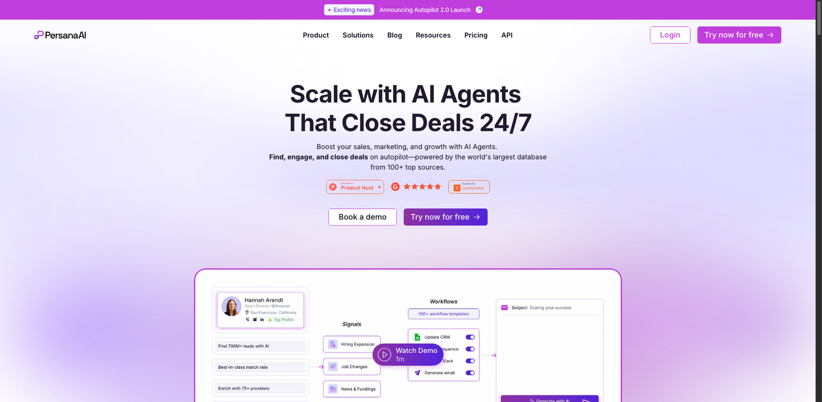 Persana AI Score homepage