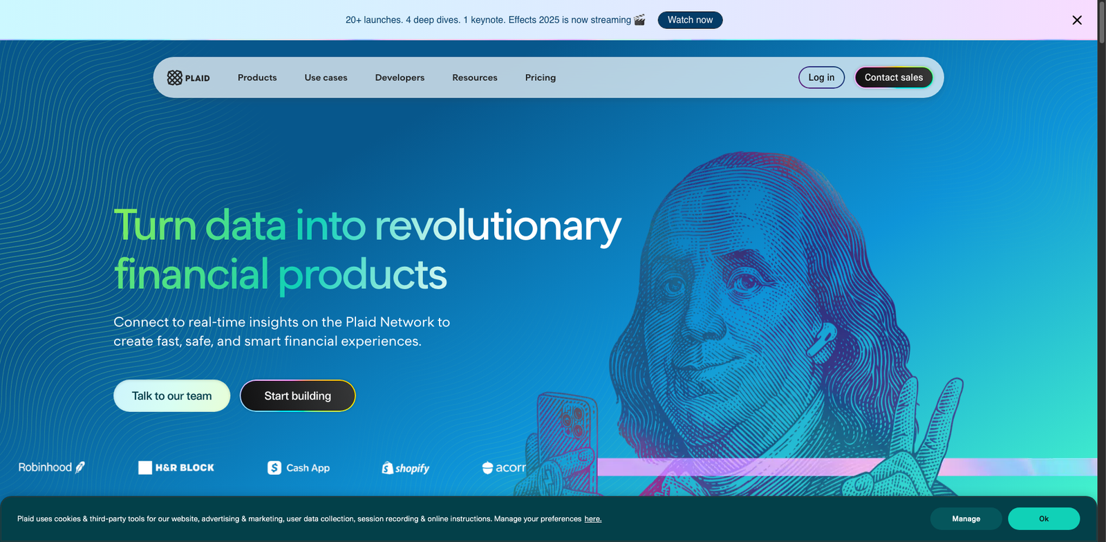 Plaid Beacon homepage