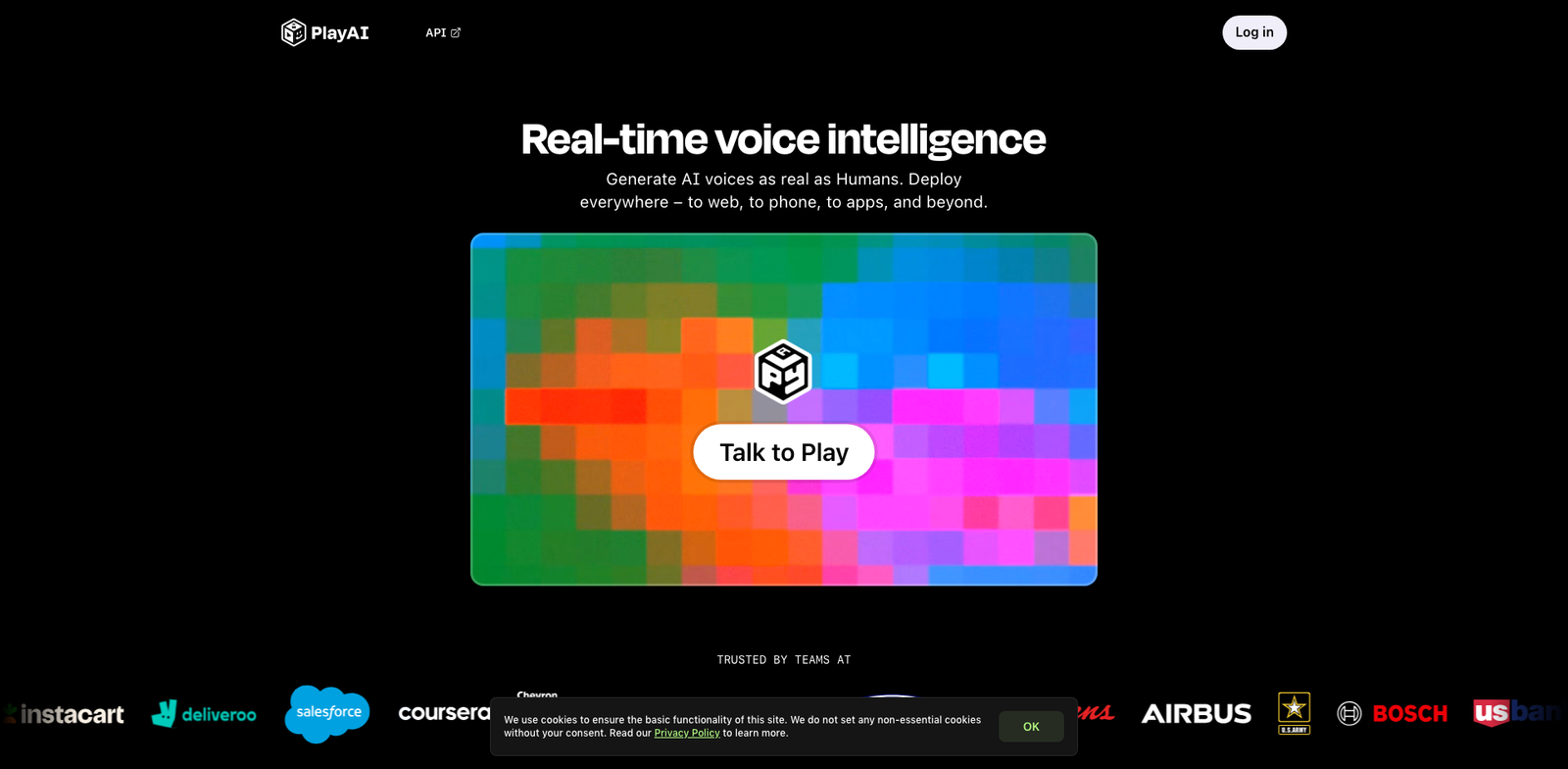 Play.ai Voice Agents homepage