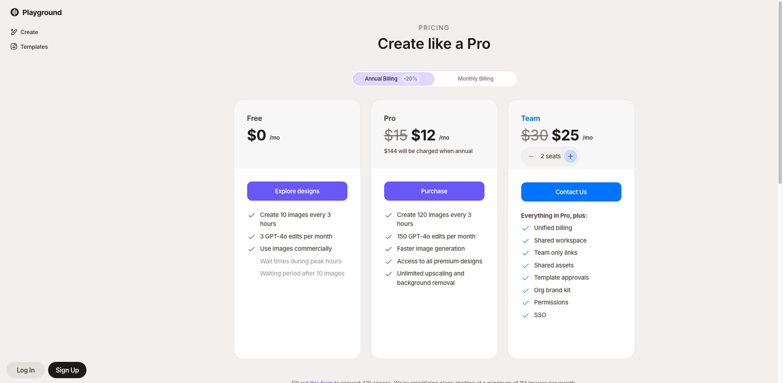 Playground AI pricing