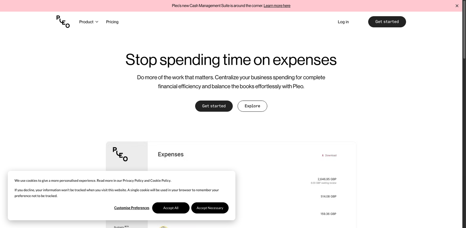 Pleo homepage
