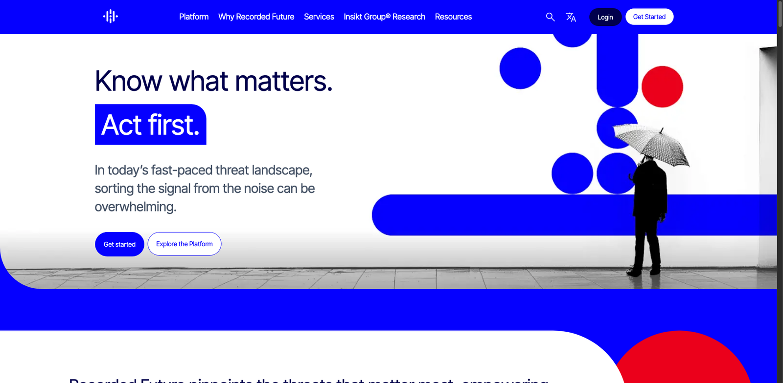 Recorded Future homepage