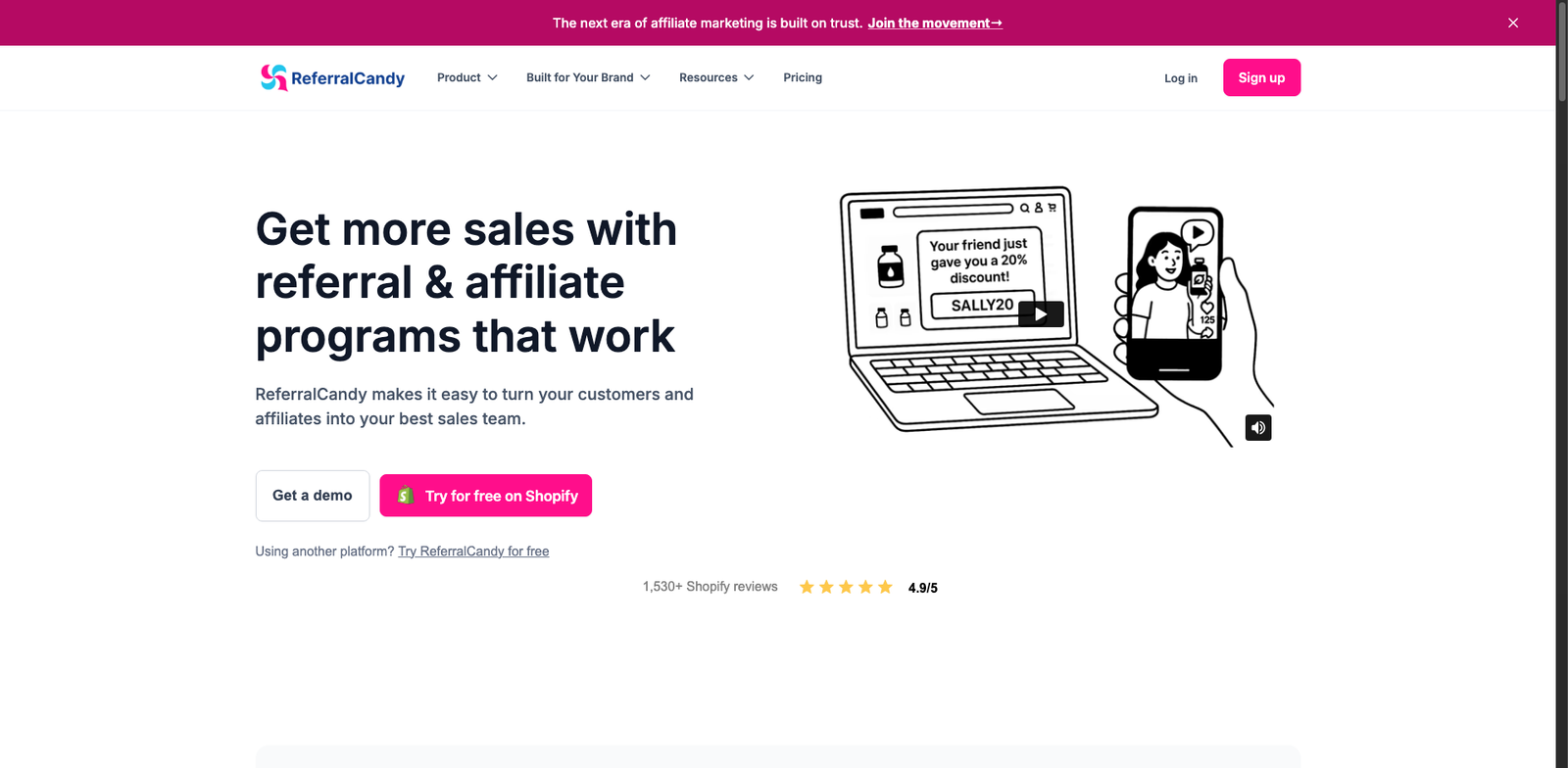 ReferralCandy homepage