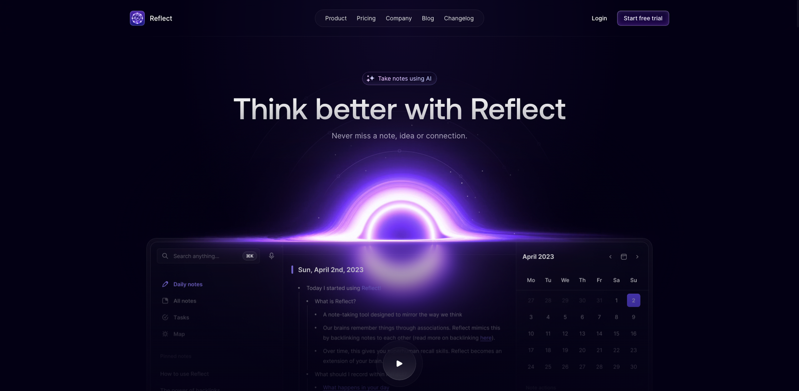 Reflect homepage