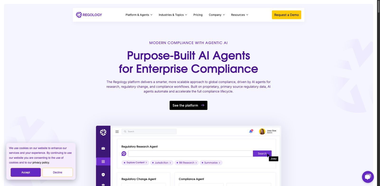 Regology homepage