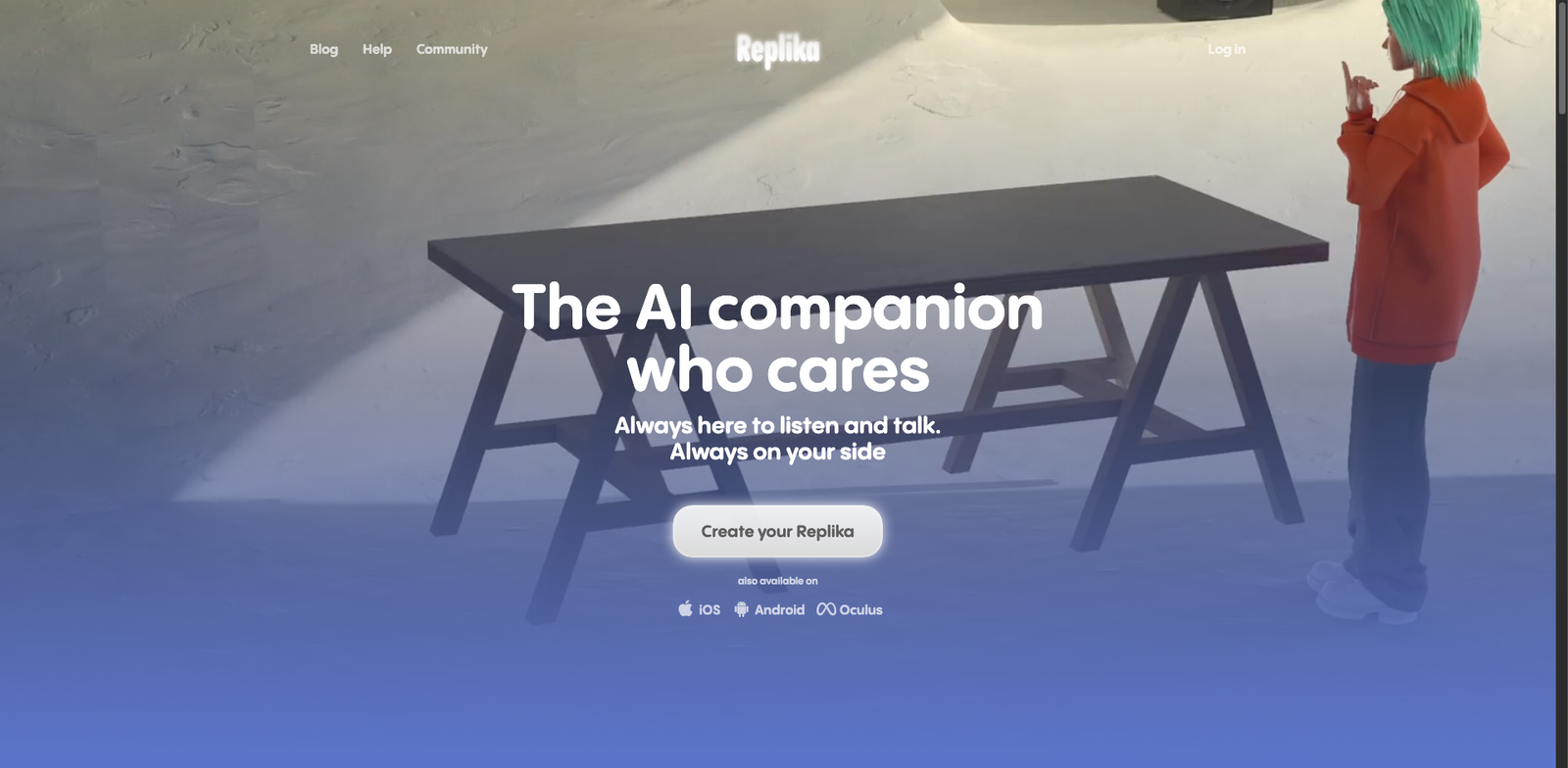 Replika homepage