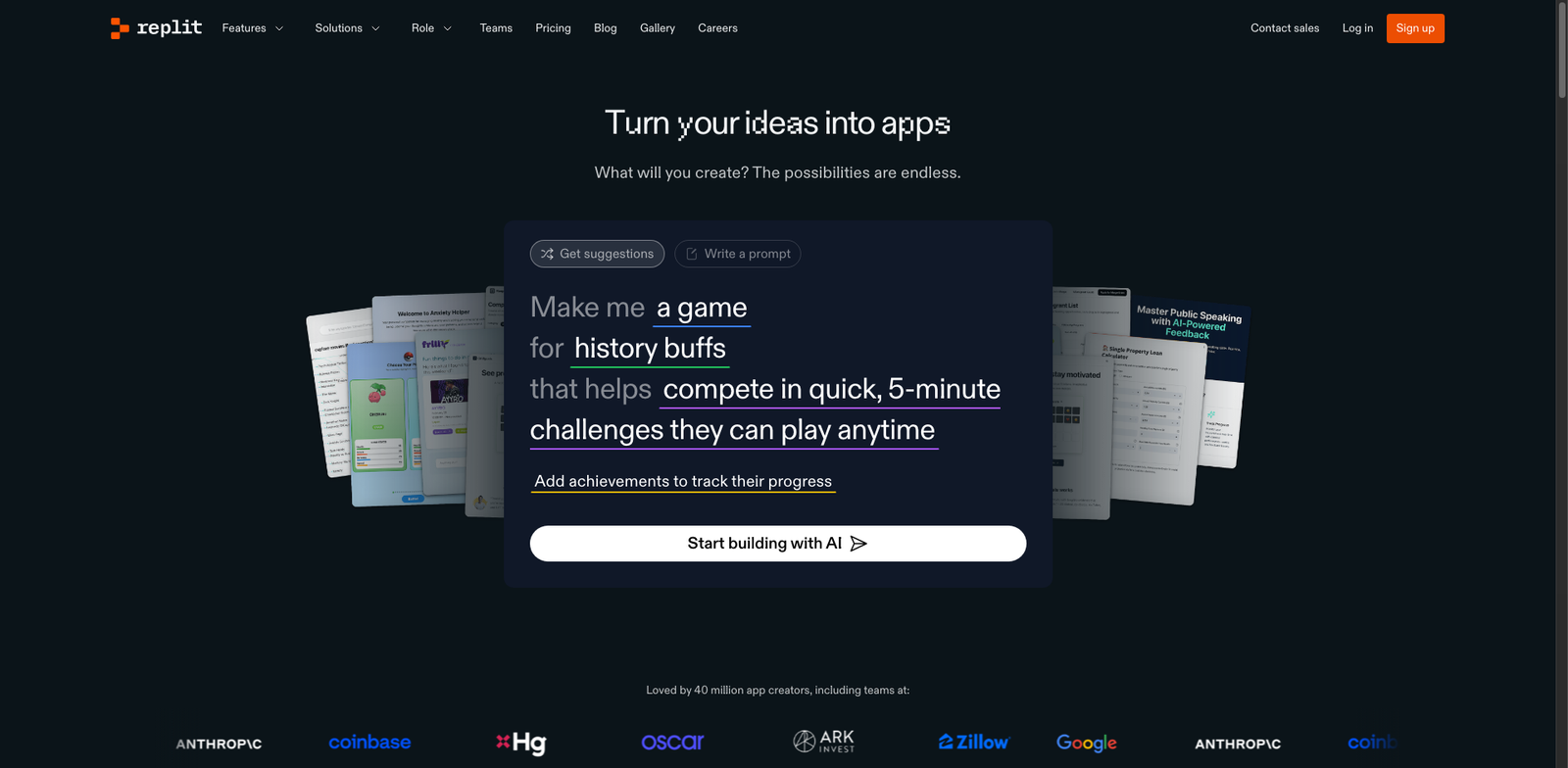 Replit Ghostwriter homepage