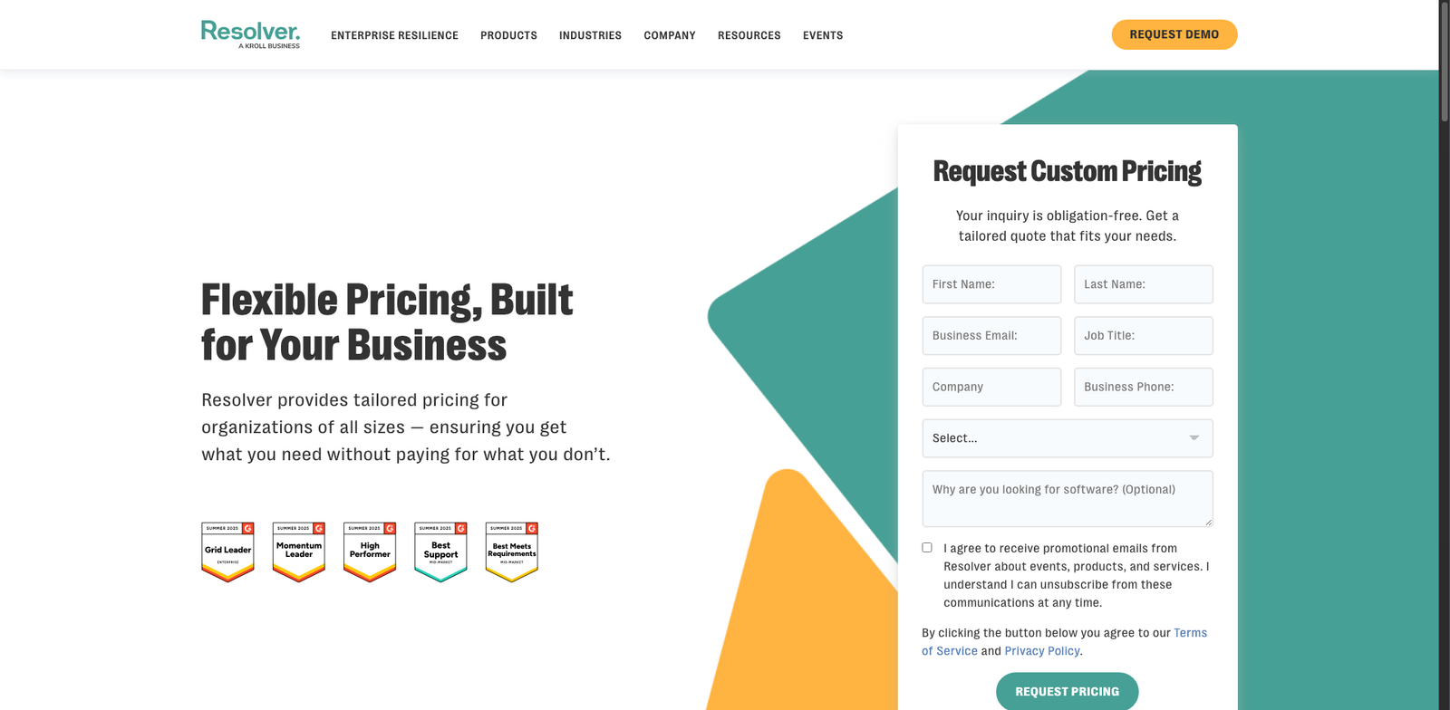 Resolver GRC Cloud pricing