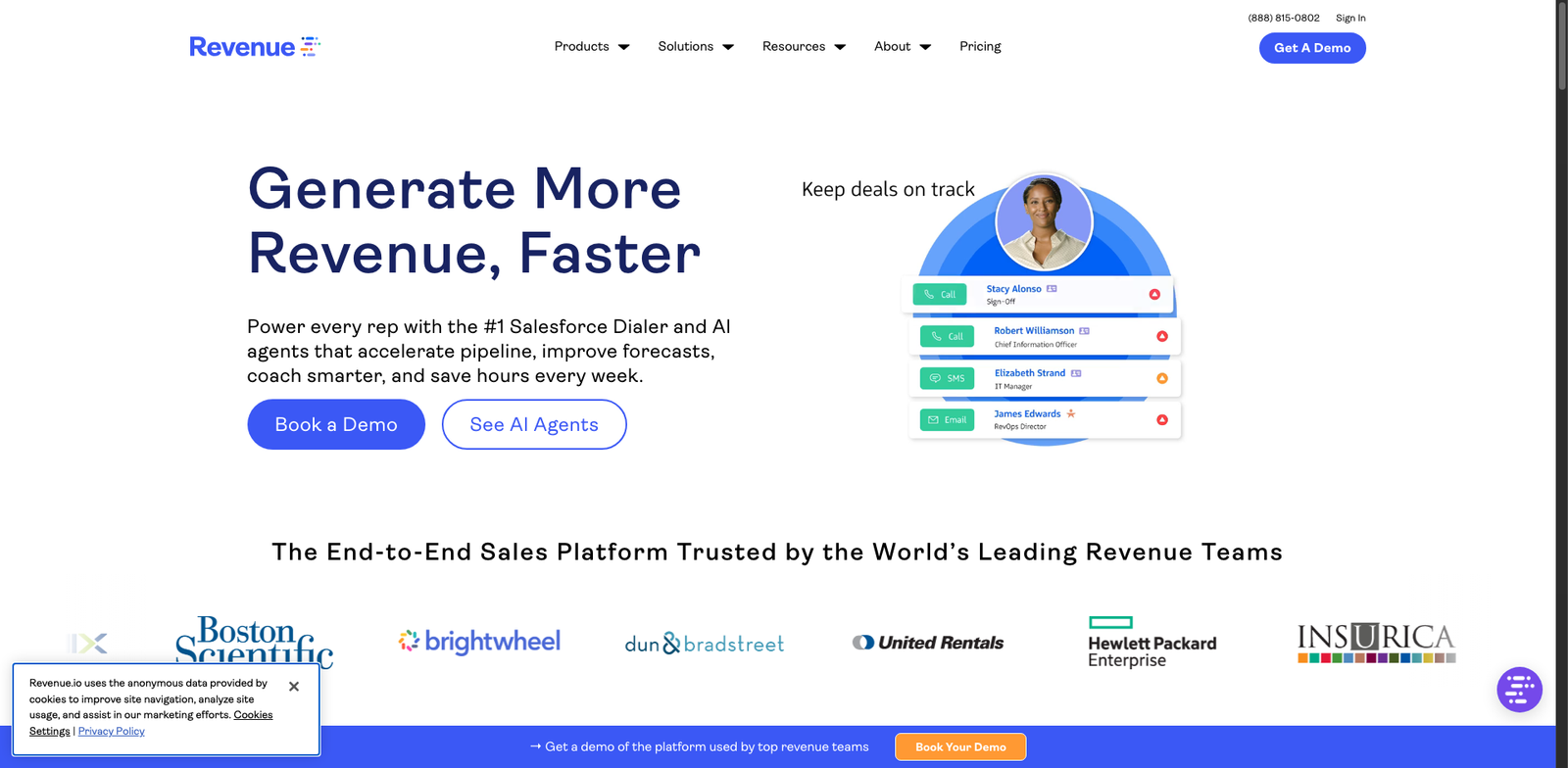 Revenue.io RingDNA homepage