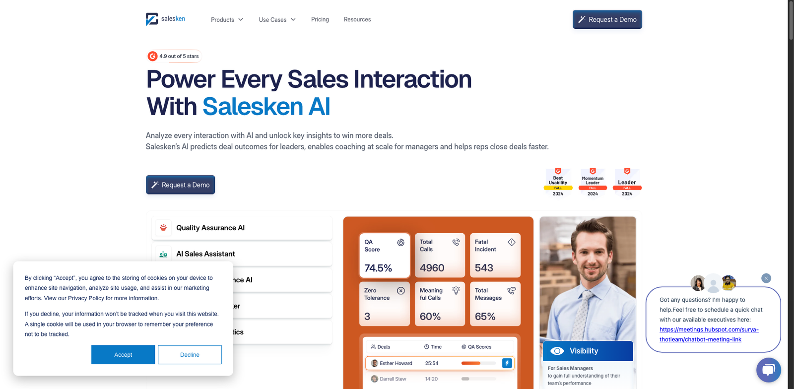 Salesken homepage