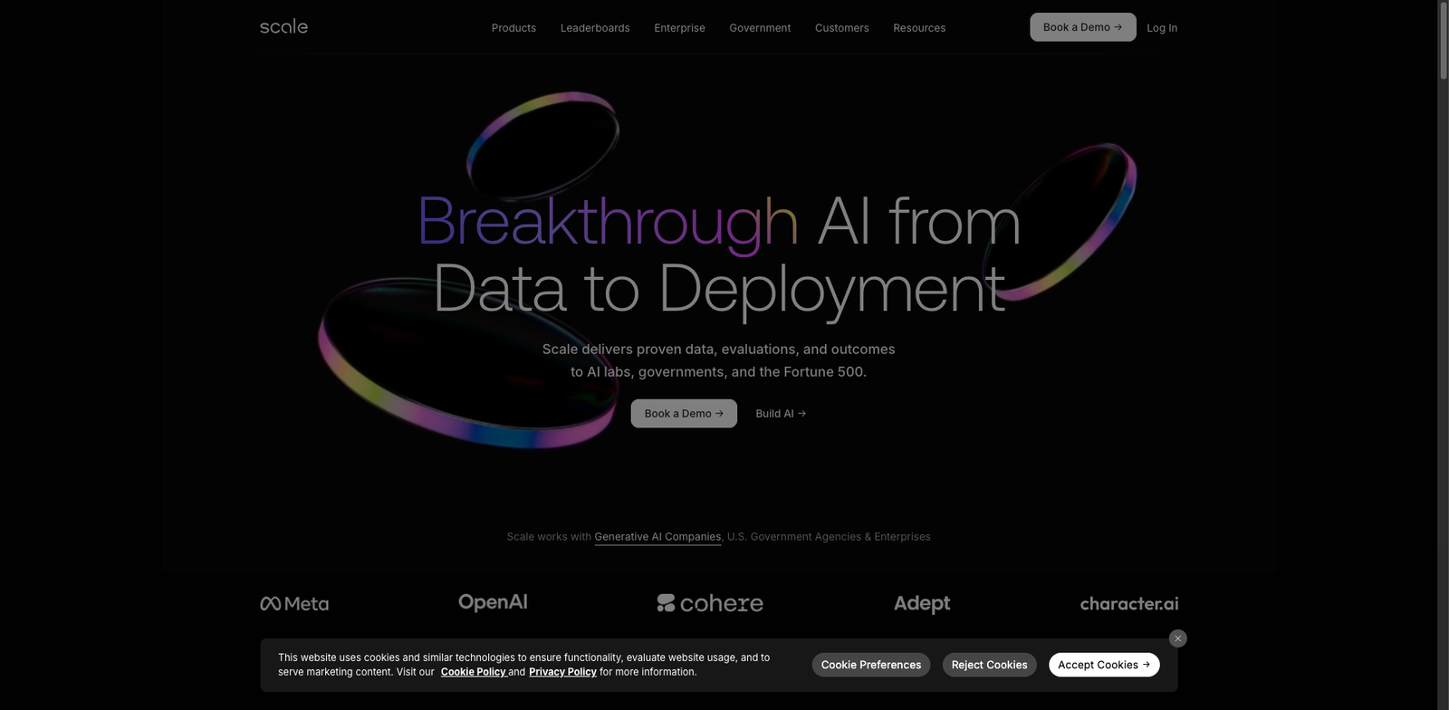 Scale AI homepage