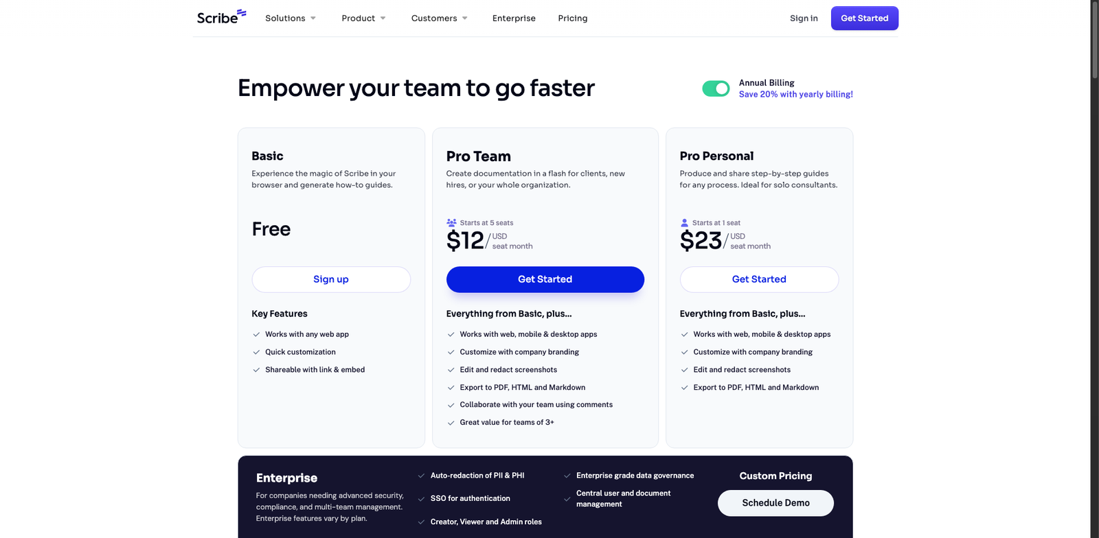 Scribe AI Writer pricing
