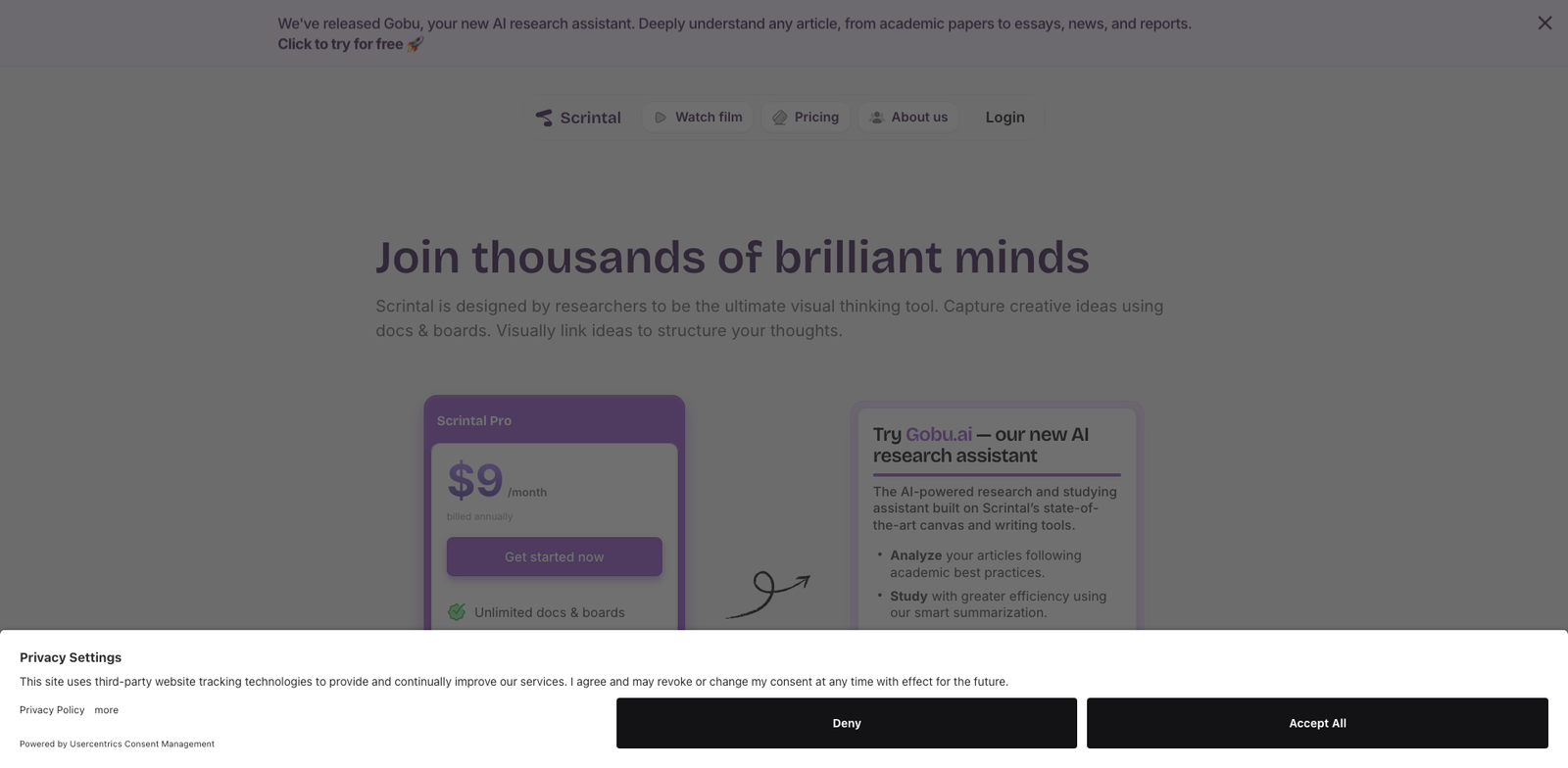 Scrintal AI pricing