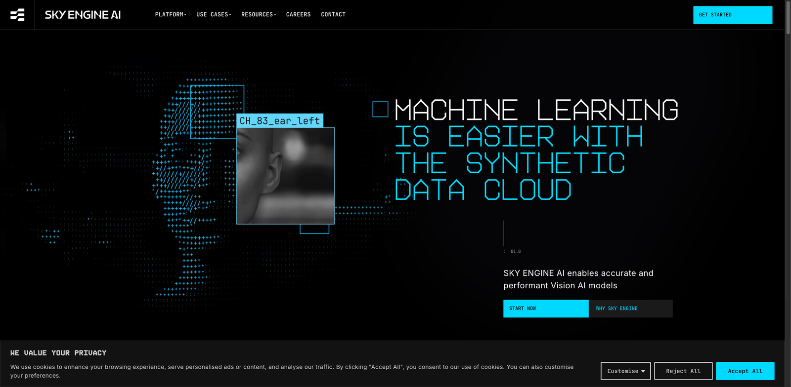 Sky Engine AI homepage
