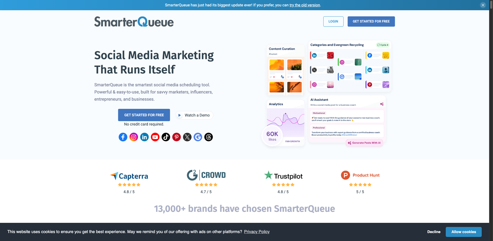 Smartqueue AI homepage