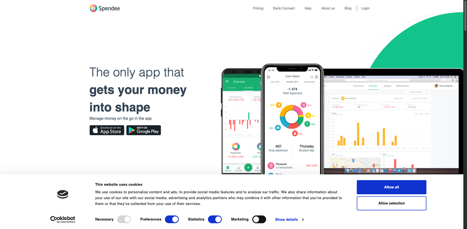 Spendee AI homepage