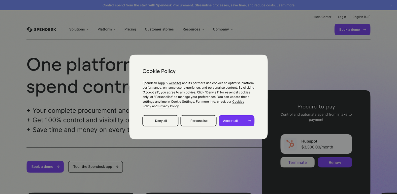 Spendesk homepage