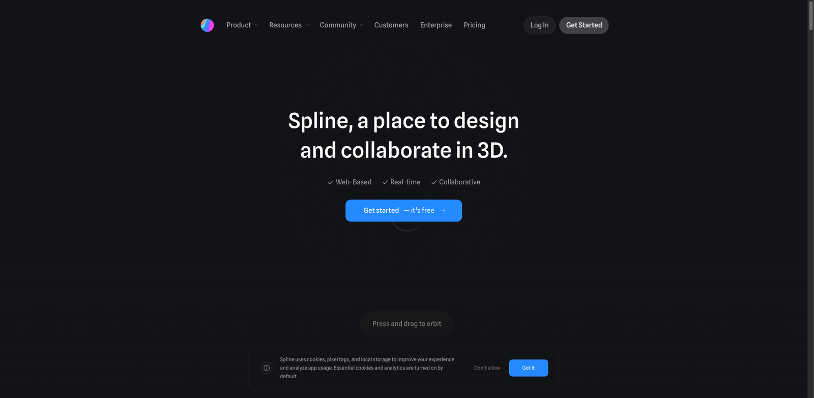 Spline AI homepage