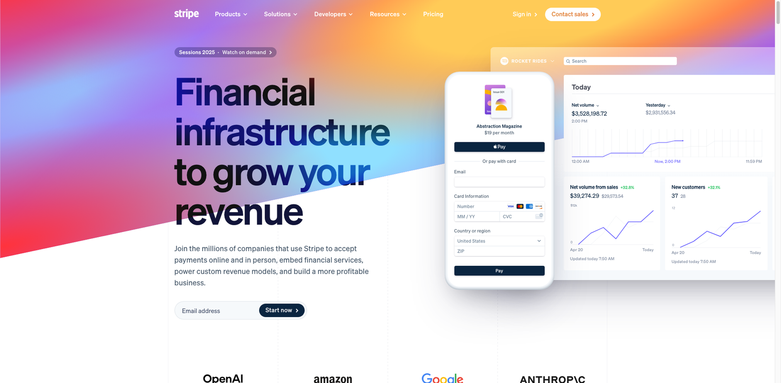 Stripe Billing homepage