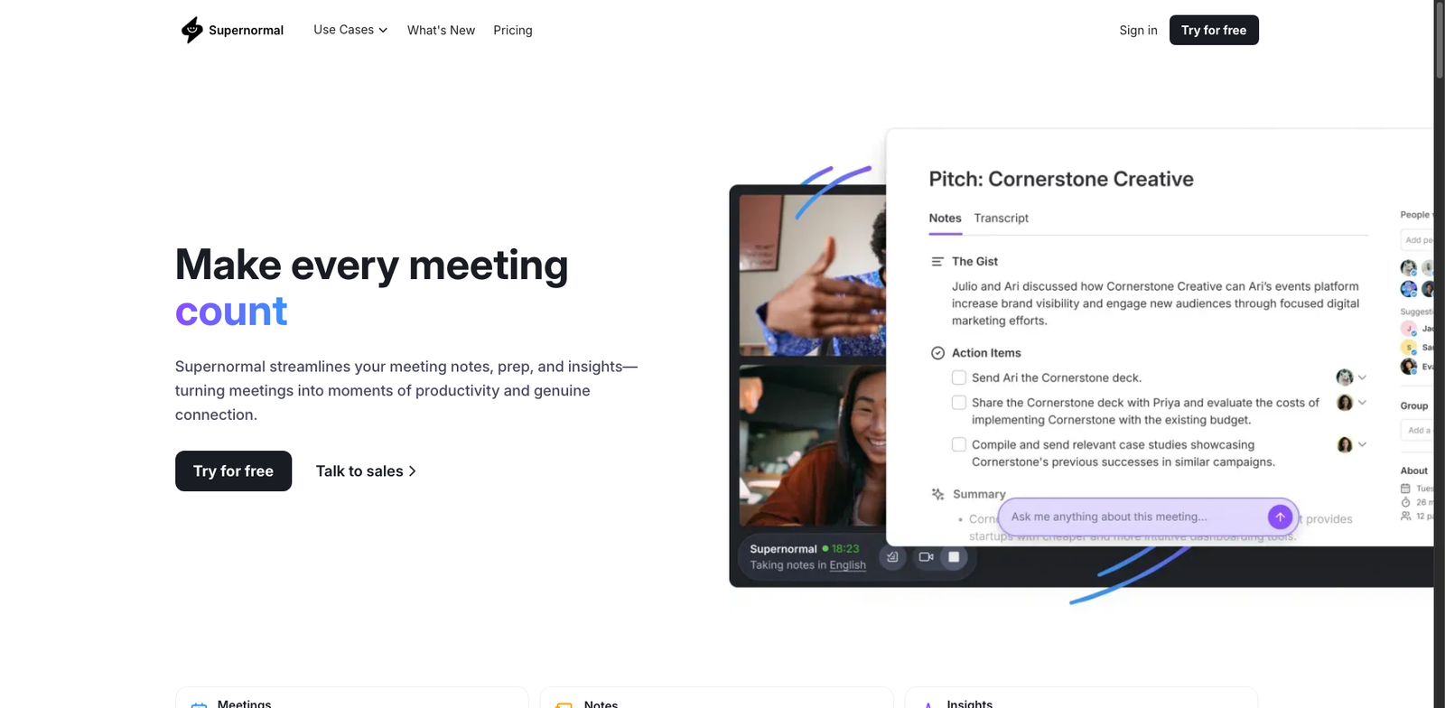 Supernormal homepage