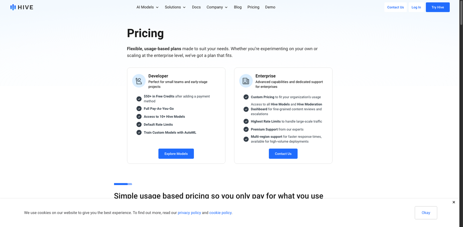 Hive Data pricing