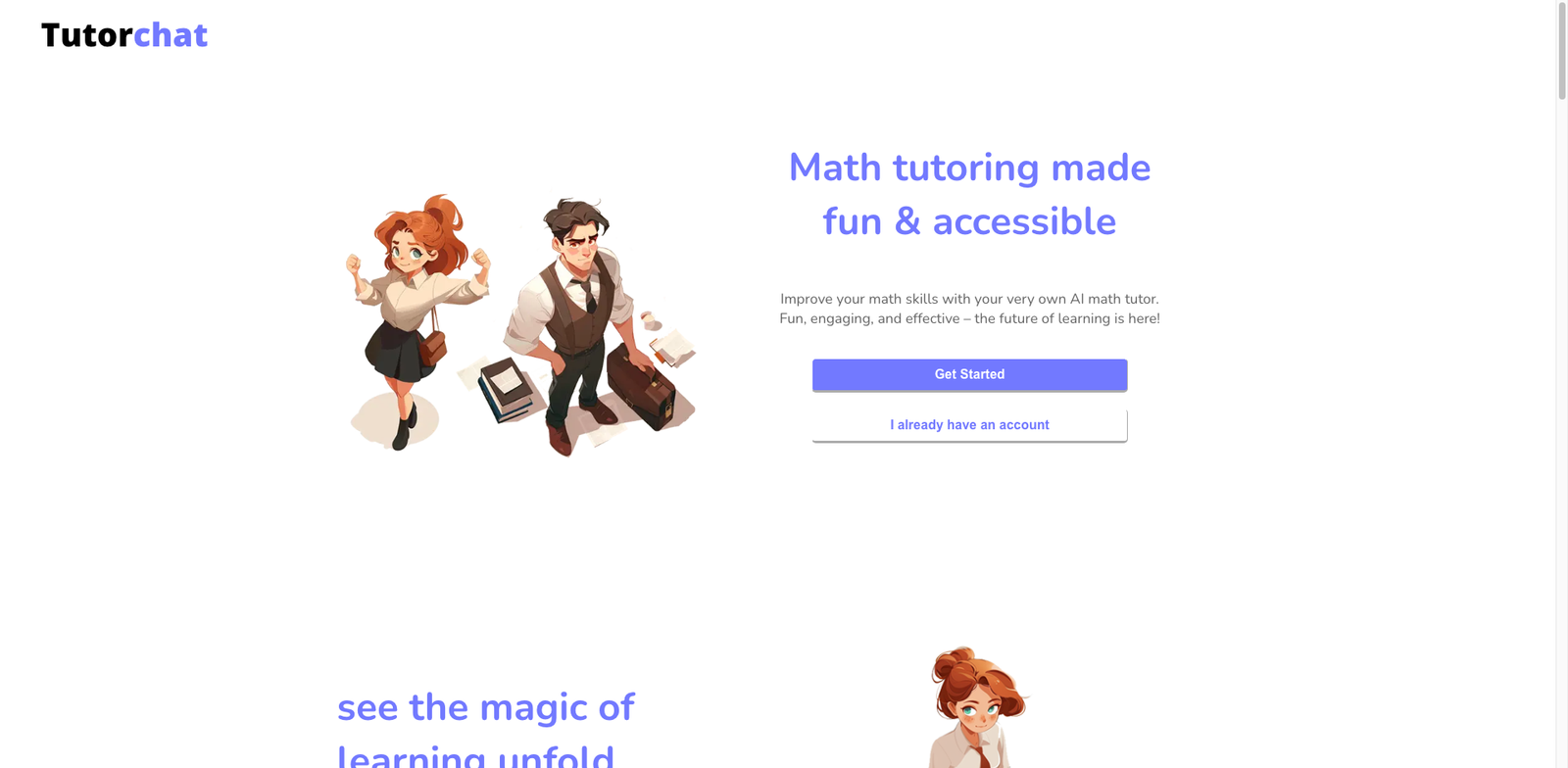 TutorChat homepage